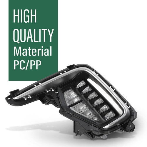 Solid Spare LED Fog Lights Driving Lamps w/ Bezel Fit For 2017-2019 Hyundai Santa Fe 7 Seats