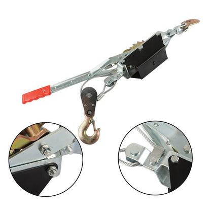 Solid Spare 2 Ton Dual Gear Power Puller Ratcheting Gear Pulley System New