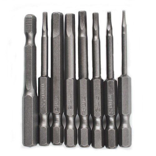 Solid Spare Quick Change Connect Impact Driver Drill Metric 8pcs Hex Head Allen Bit Set