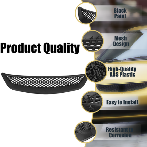 Front Bumper Upper Grill Mesh Hood Grille For 2001-2003 Honda Civic JDM Type R