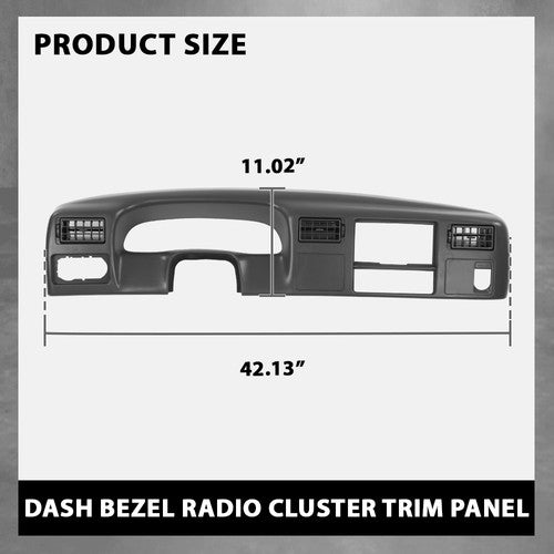 Solid Spare Dash Cluster Radio Bezel Trim Panel Dark Gray Fit For 1999-2004 Ford F250 F350