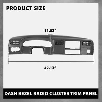 Solid Spare Dash Cluster Radio Bezel Trim Panel Dark Gray Fit For 1999-2004 Ford F250 F350