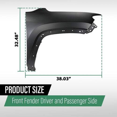 Solid Spare Front Fender Fit For Jeep Compass 2017-2025 Front Driver and Passenger Side