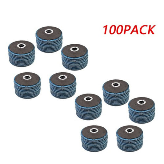 Solid Spare T29 100Pack 4.5''x7/8'' 80 Grit Premium Zirconia Flap Disc Sanding Grinding