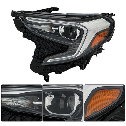 Solid Spare 1PC LH Xenon HID Headlight Assembly Set fit For GMC Terrain 18-21 Chrome Housing