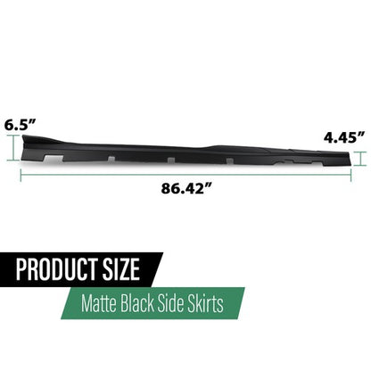 Solid Spare Body Kit Matte Black Side Skirts Rocker Panel Fit For 15-23 Charger Widebody
