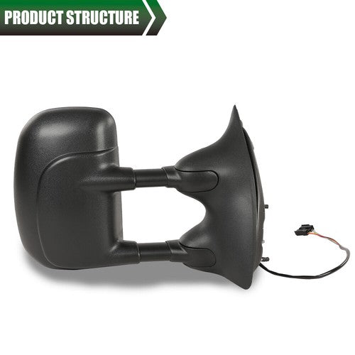 Solid Spare 1Pair Side Tow Mirrors Power+Heated Fit For 1999-2007 Ford F250 F350 Super Duty