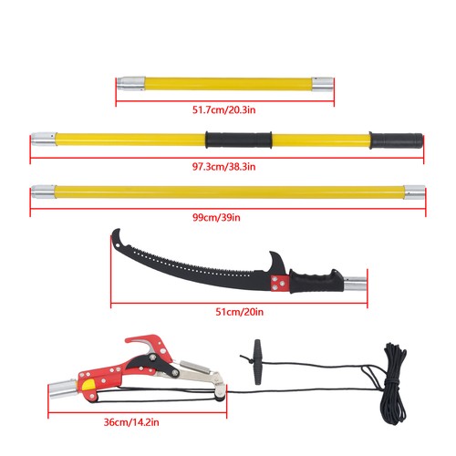 Solid Spare 27ft manual tree pruning saw band scissors 8 knots yellow