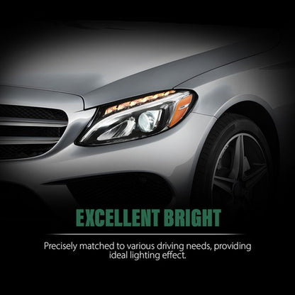 Solid Spare LED Headlight Left Driver Side Fit For 2015-2018 Mercedes Benz C-Class W205 C300