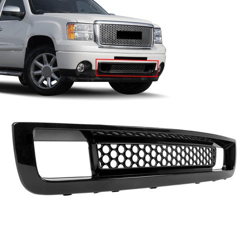 Solid Spare For 07-13 SIERRA 1500 DENALI PICKUP BOTTOM LOWER BUMPER MESH GRILLE GLOSS BLACK