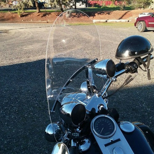 Solid Spare Clear Windshield W/ Bracket For 1994-2025 2009 Harley Touring Road King FLHRX