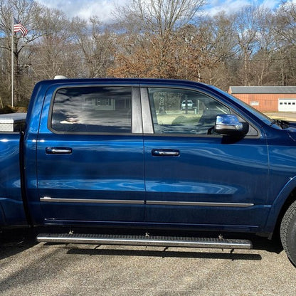 Solid Spare For Dodge Ram 1500 2019-2025 2022 2023 Crew Cab Chrome Body Side Molding Trim