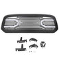 Solid Spare Front Upper Big Horn Black Grille Shell With Light For 2013-2018 Dodge Ram 1500