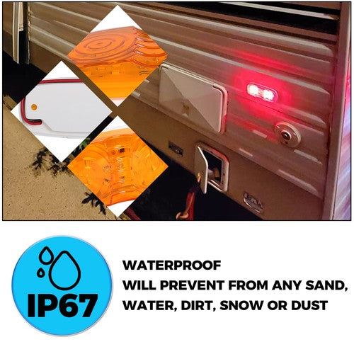 Solid Spare 10X Trailer Amber Marker LED Light Double Bullseye 10 Diodes Clearance Light