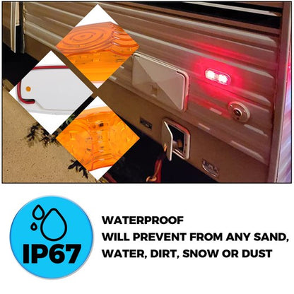 Solid Spare 10X Trailer Amber Marker LED Light Double Bullseye 10 Diodes Clearance Light