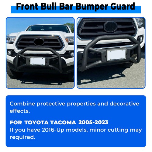 Solid Spare Front Bumper Grille Guard Bull Bar Push For Toyota Tacoma 2005-2015 2016-2023
