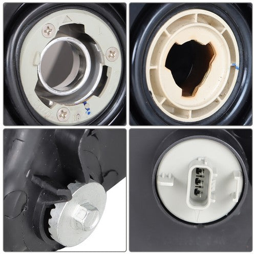Solid Spare Black Front Headlight Assembly Clear Lens LH+RH Pair For Honda Civic 2016-2021