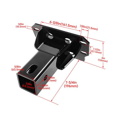 Solid Spare Steel Trailer Hitch Receiver 2" Attachment For Polaris Ranger 1000 XP 2018-24