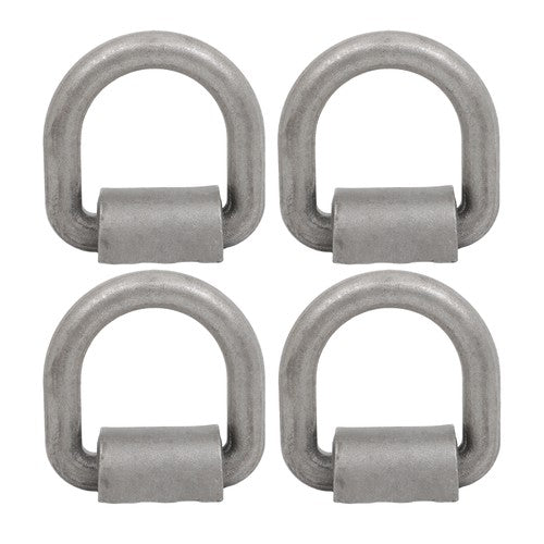Solid Spare 4 Pack 3/4" Weld On Forged D Ring with Welding Clip 26,500lbs Fracture Strength