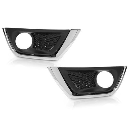 Solid Spare Fit For 2017-2020 Jeep Compass Front Bumper Fog Light Cover Bezel Left+Right
