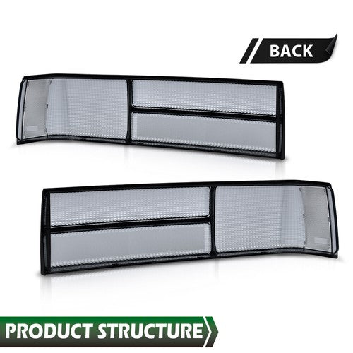 Solid Spare Fit For 87-93 Ford Mustang Fox Body LX Style Smoke Tail Light Lens Left+Right