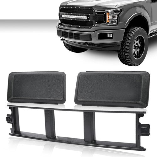 Solid Spare Fit For 18-20 Ford F150 Front Bumper Cover Lower Grille Trim Panel Black Plastic