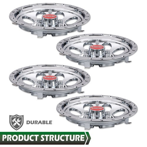 Solid Spare Fit For EZGO Club Car Yamaha Golf Cart 10" Wheel Rim Cover Set of 4 Silver