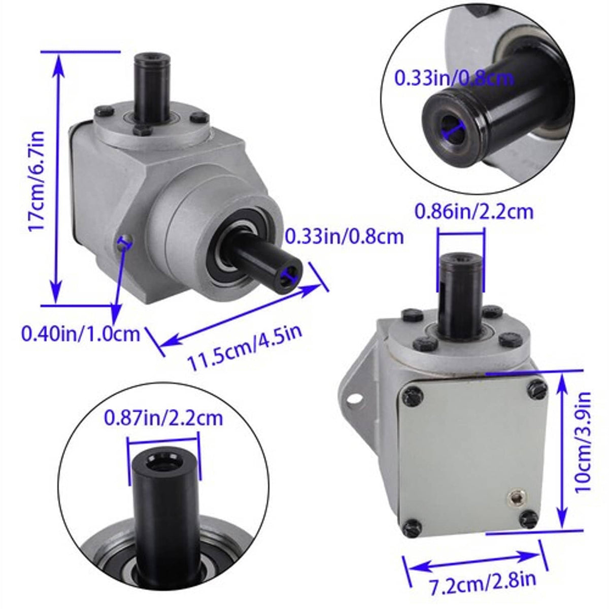 Solid Spare For Grasshopper 390024 Deck Gearbox Right Angle CCW Front Mount Mower