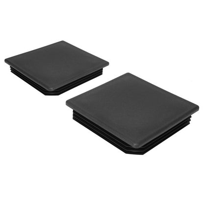 Solid Spare Pair 4" Black Square Rubber Bumper Plug End Cap Cover For RV Camper Trailer