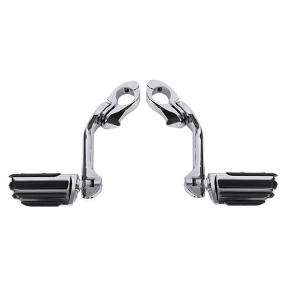 Solid Spare Long Highway Foot Pegs Fit For Harley Touring Road King Street Glide 1-1/4" Bars