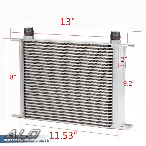 Solid Spare Universal 28 Row AN10 Aluminum Transmission Engine Oil Cooler Silver