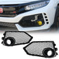 Fit 2017-2021 Honda Civic Type R Black Open Mesh Fog Light Lamp Covers