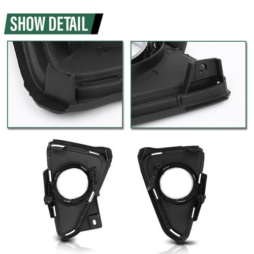 Solid Spare Fit For 2016-2018 Toyota RAV4 Front Bumper Fog Light Cover Bezel Left+Right