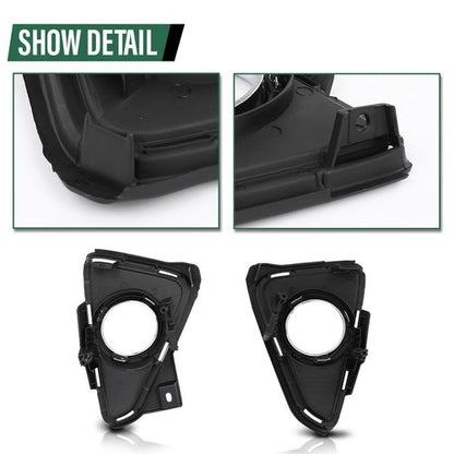 Solid Spare Fit For 2016-2018 Toyota RAV4 Front Bumper Fog Light Cover Bezel Left+Right