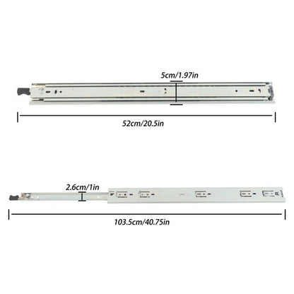 Solid Spare 1 Pair Heavy Duty Drawer Slides 20 Inch 150lbs Capacity Side Mount Extension