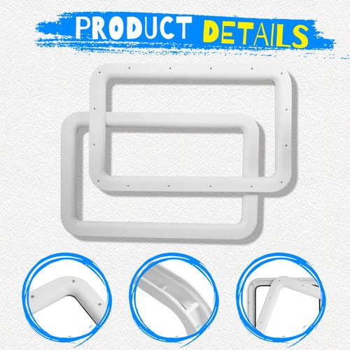 Solid Spare 15.7" x 24.8" White RV Entrance /Entry Door Window Frame For Camper Trailer