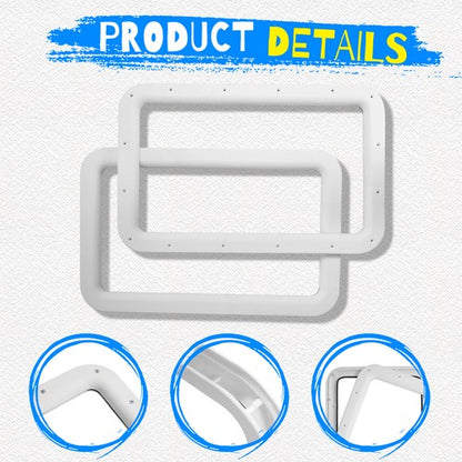 Solid Spare 15.7" x 24.8" White RV Entrance /Entry Door Window Frame For Camper Trailer