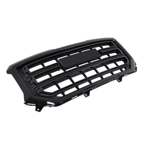Solid Spare Fit For GMC Sierra 1500 2016 2017 2018 Gloss Black Plastic Front Bumper Grille