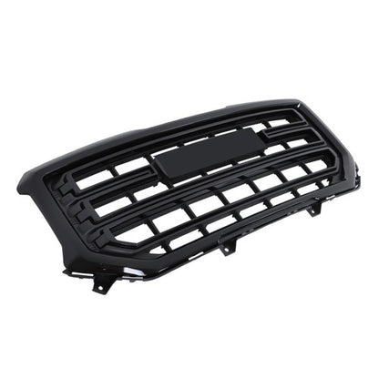 Solid Spare Fit For GMC Sierra 1500 2016 2017 2018 Gloss Black Plastic Front Bumper Grille