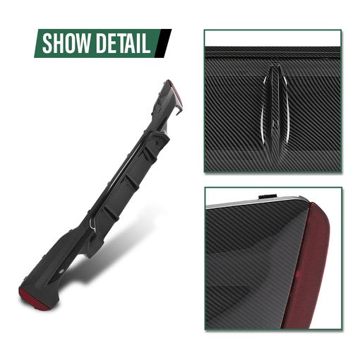 Solid Spare Fit For 2017-2023 BMW G30 5 Series W/ M Sport M5 Style Rear Diffuser Carbon Look