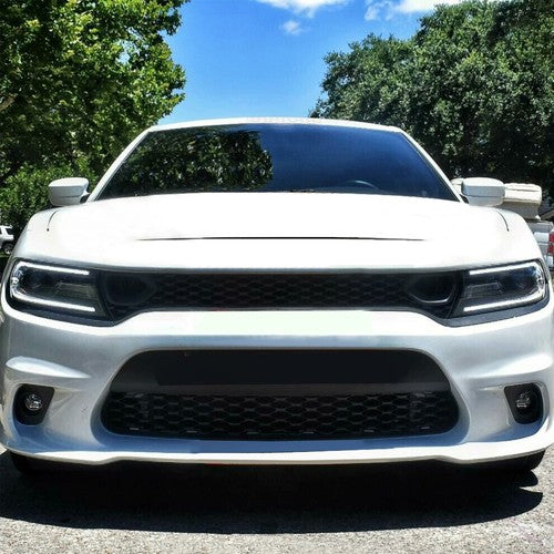 Solid Spare For 2015-23 DODGE CHARGER RT SCAT PACK SRT STYLE Front Upper + Lower Grille Kit