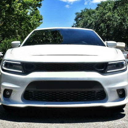 Solid Spare For 2015-23 DODGE CHARGER RT SCAT PACK SRT STYLE Front Upper + Lower Grille Kit
