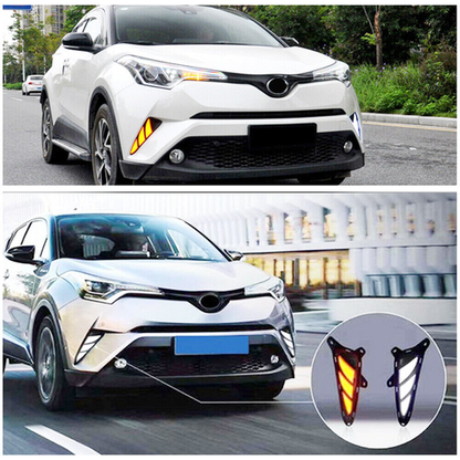 Pair LED Fog Lights DRL Turn Signal Light LH + RH For 2016-2019 Toyota CHR C-HR