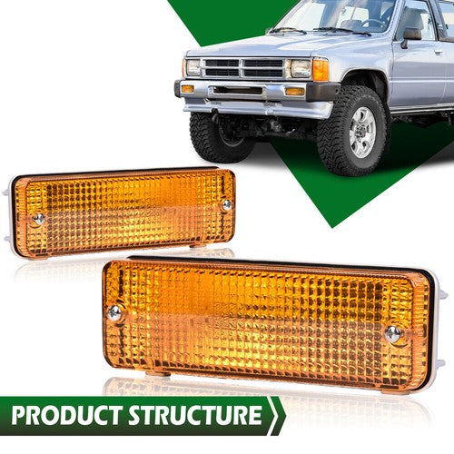 Solid Spare Fit For 84-88 Toyota Pickup Turn Signal Light Plastic Lens Left & Right Set of 2