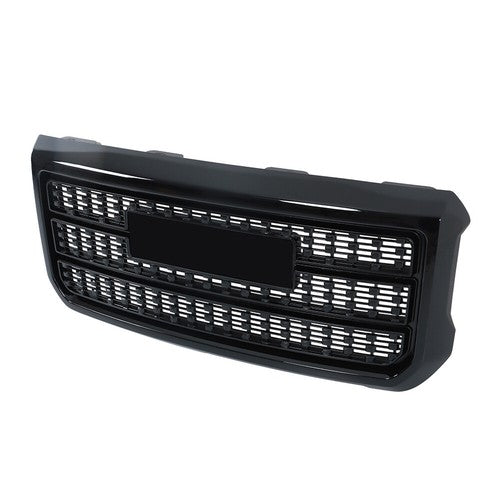 Solid Spare Front Upper Grille Gloss Black For GMC Sierra 2500HD 3500HD Denali 2015-2019