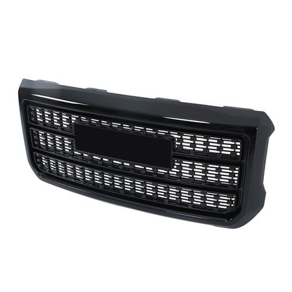 Solid Spare Front Upper Grille Gloss Black For GMC Sierra 2500HD 3500HD Denali 2015-2019