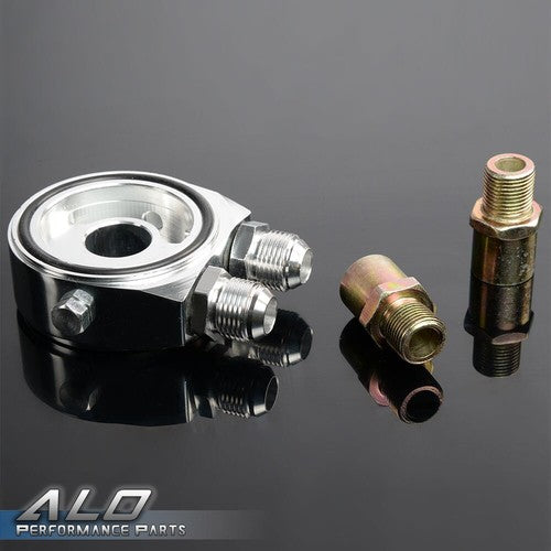 Solid Spare 19 Row 10AN Universal Aluminum Transmission Engine Oil Cooler+Filter Adapter Kit