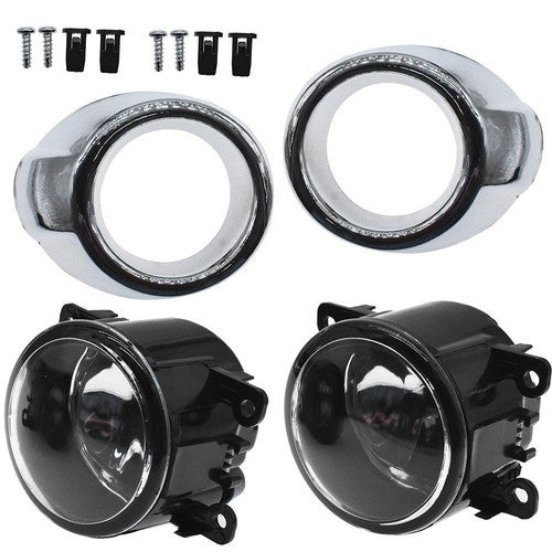 Solid Spare For Ford Focus 12-14 Bumper Lamp Fog Lights Driving Lights & Chrome Cover Bezel