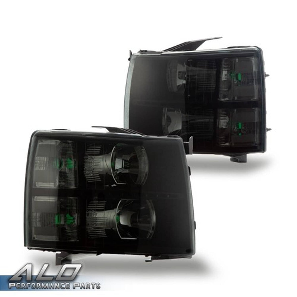 Solid Spare Fit For 07-13 Chevy Silverado 1500 2500 3500 Smoke Lens LED DRL Headlights