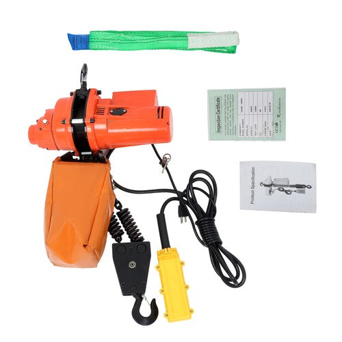 Solid Spare 1T/2200lbs 3m/10Ft Wired Remote Control Electric Chain Hoist G80 double chain
